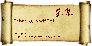 Gehring Noémi névjegykártya